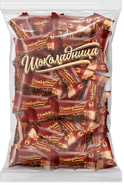 Конфеты вафельные шок. с карамелью Шоколадница 1,0 кг 1/3