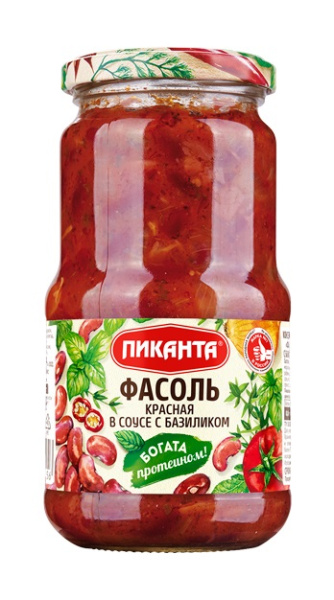 Фасоль красная в соусе с базиликом Пиканта 480 г 1/6