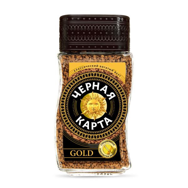 Кофе растворимый Черная Карта Gold, ст.б., 95г (*12)