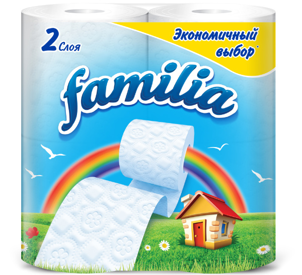 Туалет.бумага FAMILIA Радуга 2сл/4рул 16 шт