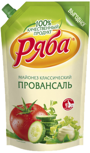 Майонез "Классический Провансаль" 630гр пакет ТМ Ряба 1/16