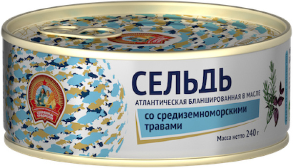 Сельдь атл. бланш. в масле со средиземномор. травами 240 гр КТК 240 гр 1/24