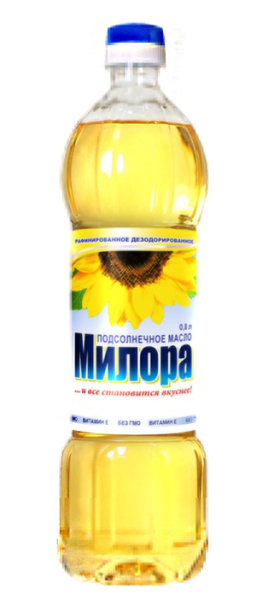 Масло подсолнечное Милора 0,8л 1/15